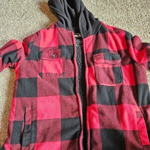Boys fleece lined Buffalo check zip up